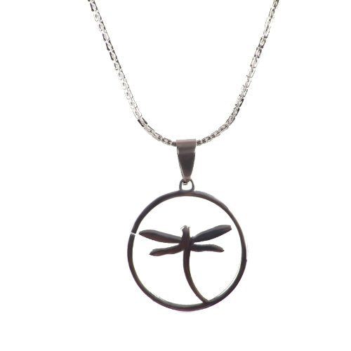 Unique Dragonfly Jewelry Shiny Stainless Steel Chain Necklace Pendant for Women 20"