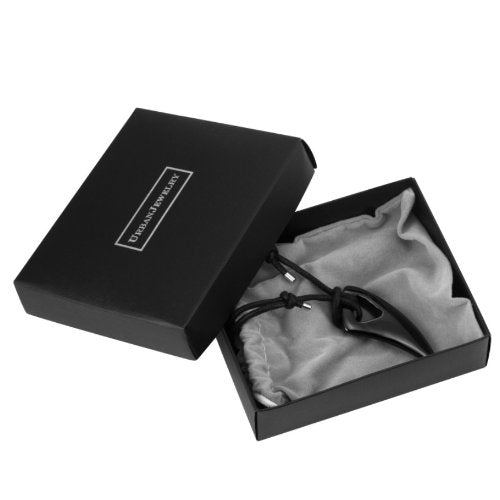 Men's Black 316l Stainless Steel Alpha Spear Wolf Teeth Pendant Chain Necklace