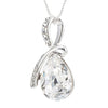 Image of Eternal Love Teardrop Swarovski Elements Pendant Necklace - Clear