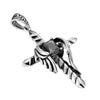 Image of Vintage Royalty Cross Stainless Steel Black Cubic Zirconia Necklace Pendant (Silver, 21 inch Chain)