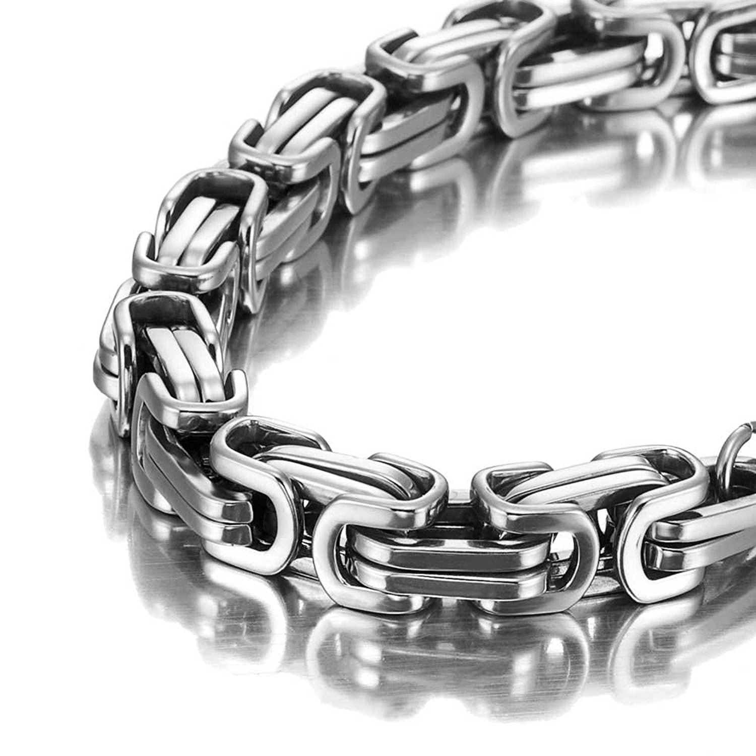 Powerful Men's Bracelet Stainless Steel Silver 8.5 Inch (With Branded Gift Box)