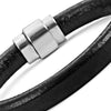 Image of Classic Genuine Leather Cuff Bracelets Stainless Steel Clasp 8.6"