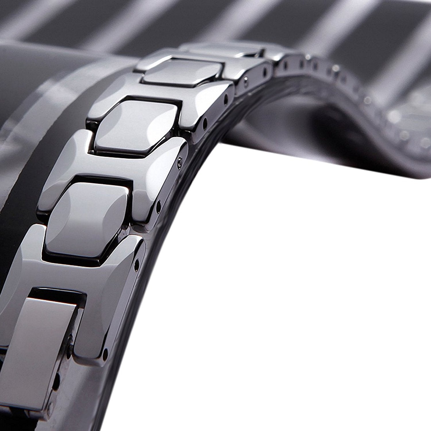 Urban Jewelry Stunning Solid Tungsten Link Bracelet for Men Polished Pyramid Style (Silver, 11mm)