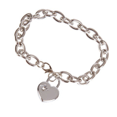Charm Womens Heart Stainless Steel Chain Bracelet 8