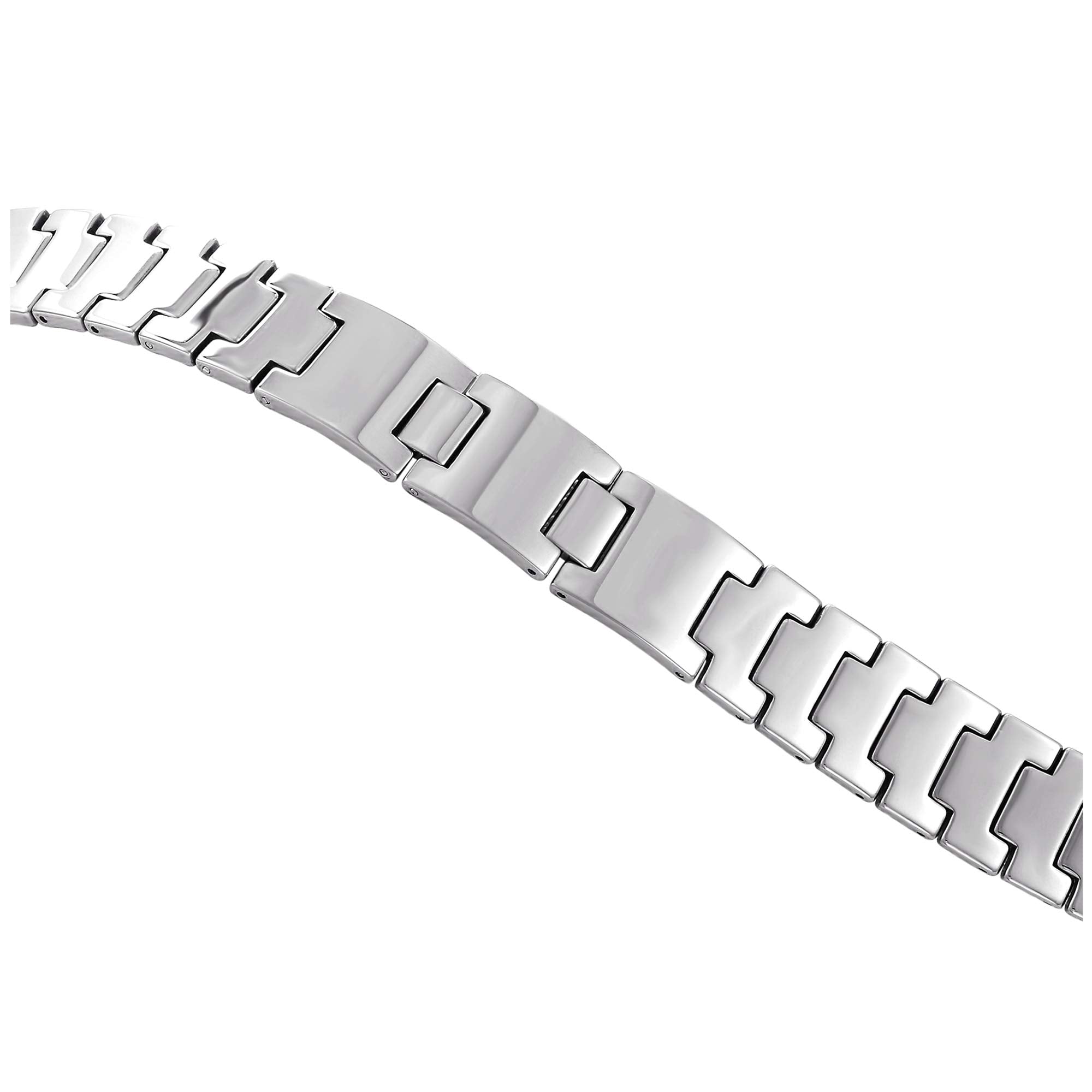 Dapper Men’s Bracelet – Rugged Track Link Tread Design in a Polished Silver Finish – Scratch & Tarnish Resistant Tungsten – Jewelry Gift or Accessory for Men