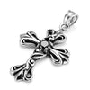 Image of Urban Jewelry Vintage Royalty Celtic Shield Cross Necklace Pendant, Cubic Zirconia Silver Black