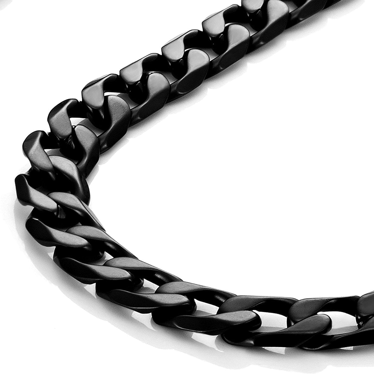Urban Jewelry Powerful Mens Necklace Black 316L Stainless Steel Chain 18, 21, 23, 26 Inches (6mm)