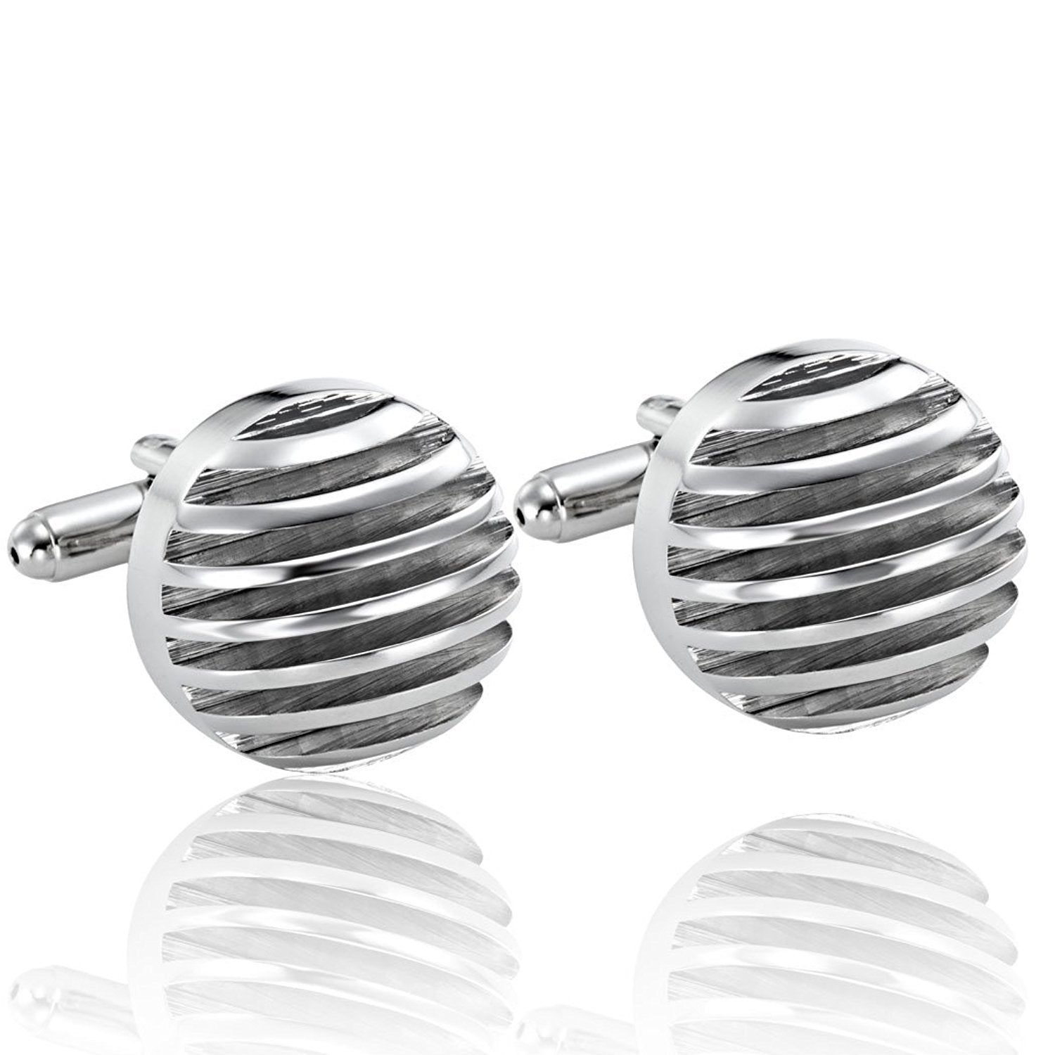 Urban Jewelry Powerful 316L Stainless Steel Silver Half-Sphere Mens Cufflinks Cuff Links
