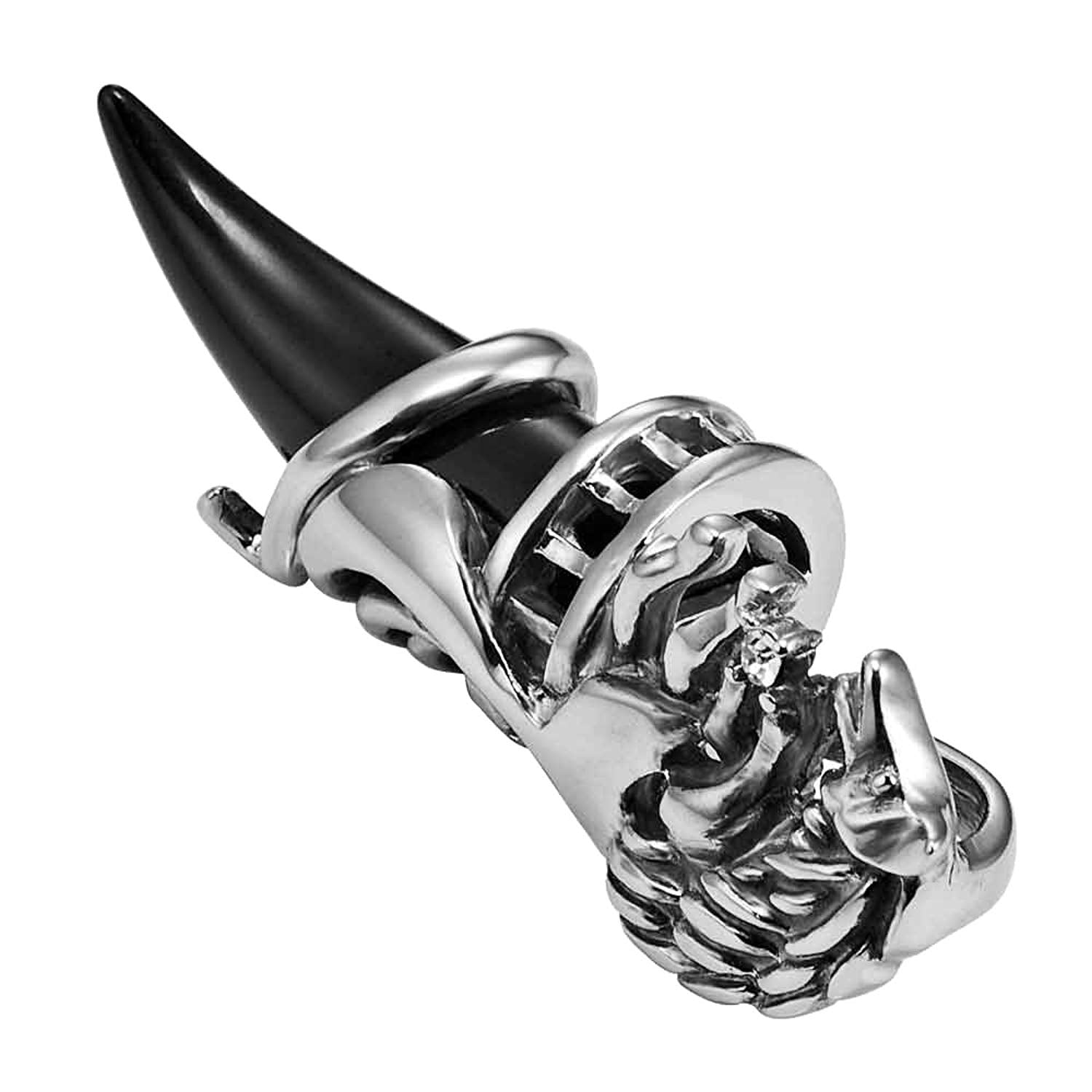 Wolf Mens Tribal Stainless Steel Silver Necklace Pendant 19" Leather Chain (Infinity Black)