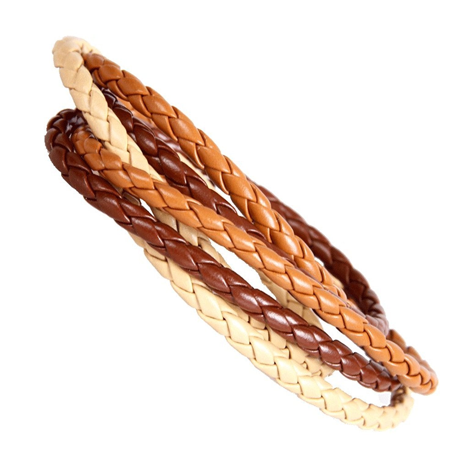 Urban Chic Cosmopolitan Style Blond Cuff Leather Wrap Bracelet for Men and Women 8"