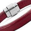 Image of Classic Genuine Leather Cuff Bracelets Stainless Steel Clasp 8.6"