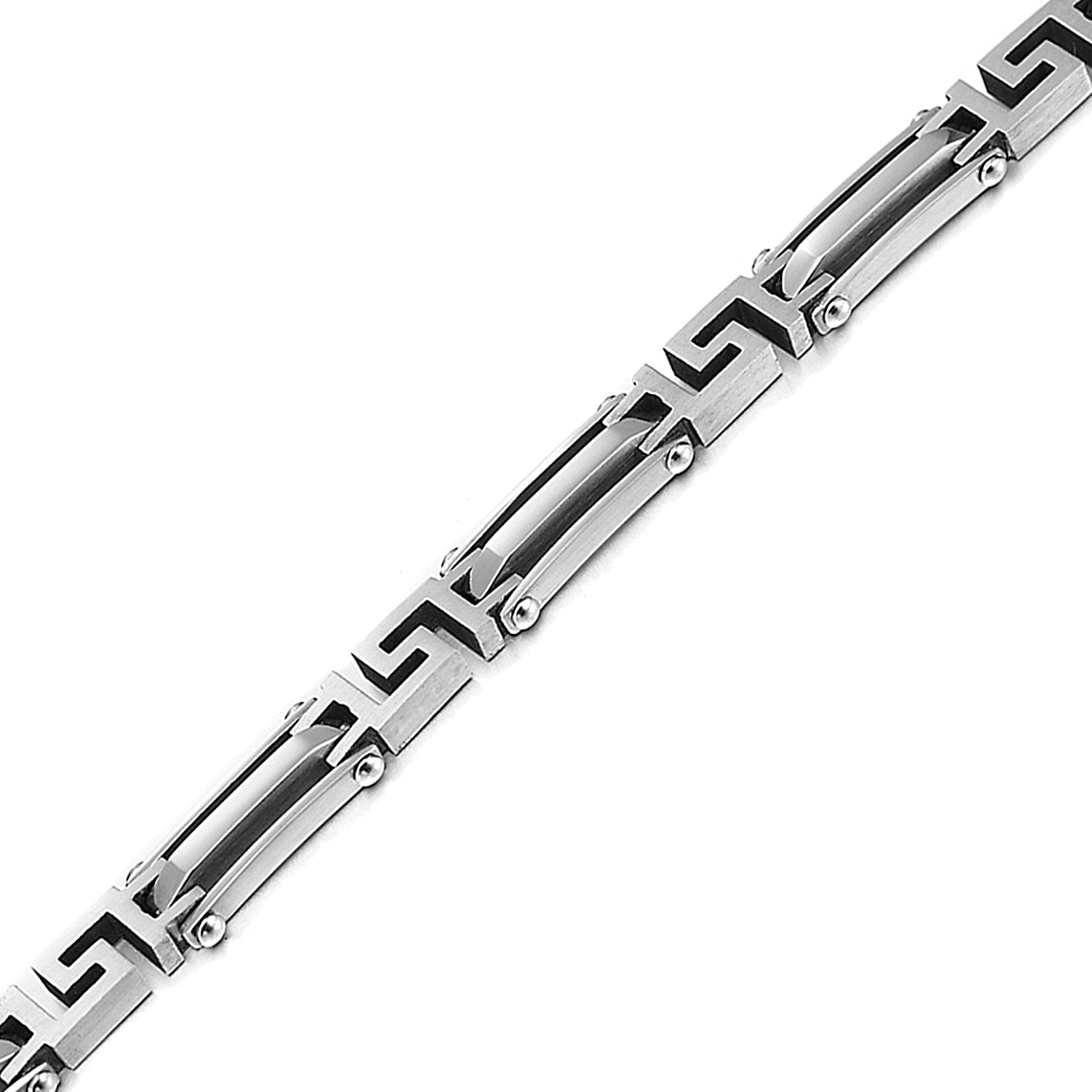 Urban Jewelry Elegant Silver Tone Link 316L Stainless Steel Bracelet for Men