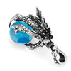 Image of Men's Gothic Biker Tribal Stainless Steel Dragon Claw Pendant Necklace, Blue, Black Silver, 21" Chain
