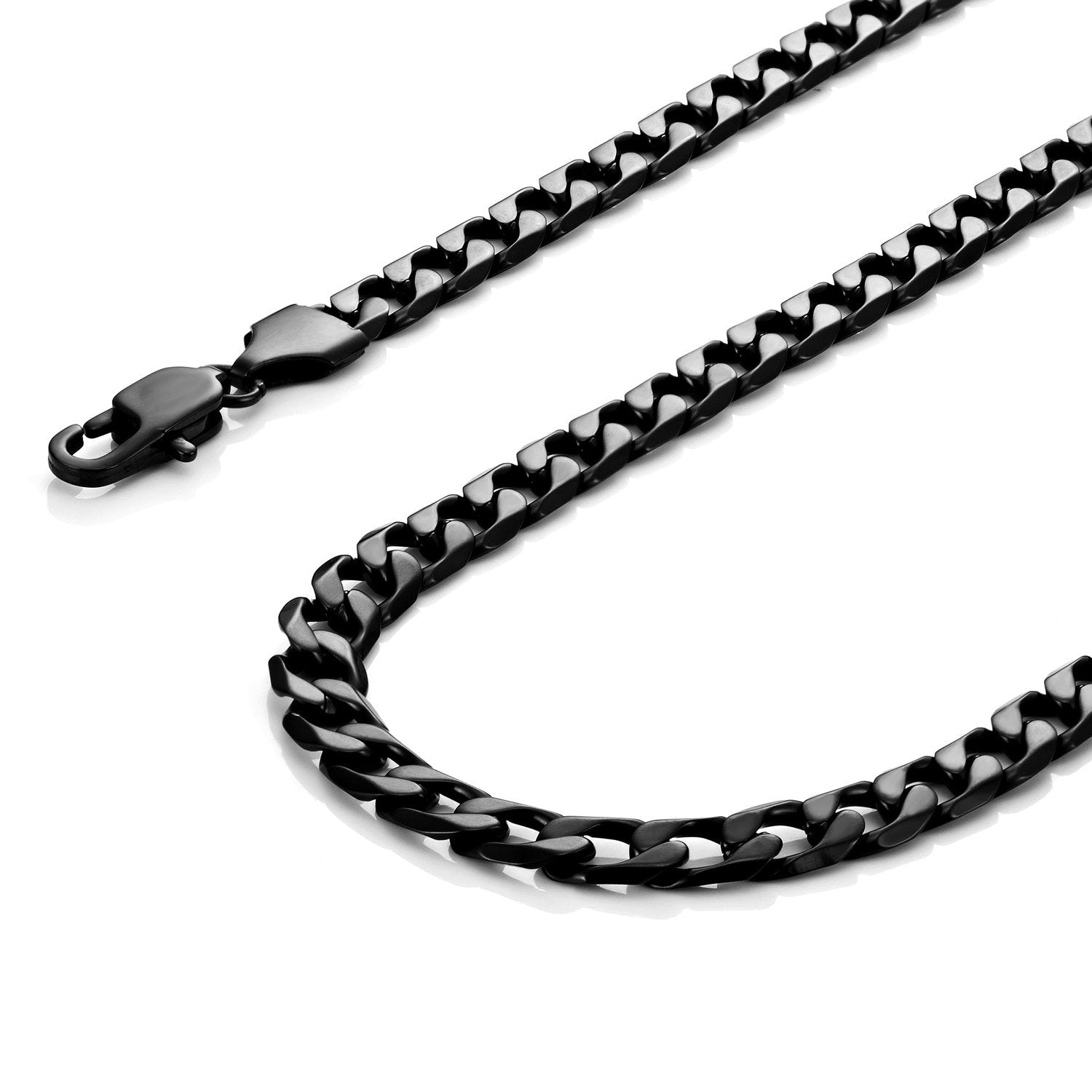 Urban Jewelry Powerful Mens Necklace Black 316L Stainless Steel Chain 18, 21, 23, 26 Inches (6mm)