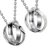 Image of His & Hers Couples Engraved Double Ring Pendant Necklace