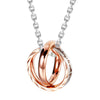 Image of His & Hers Couples Engraved Double Ring Pendant Necklace