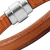 Image of Classic Genuine Leather Cuff Bracelets Stainless Steel Clasp 8.6"