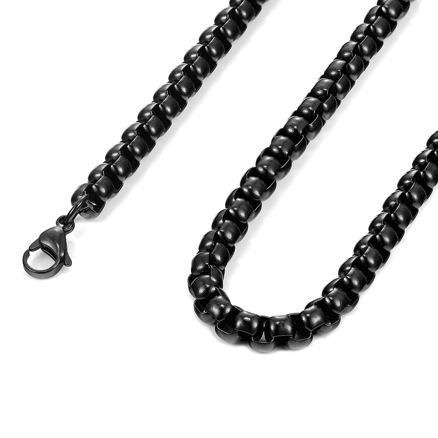 Stunning Black 316 Stainless Steel Men's Chain Necklace Versatile Wear Possibilities (18,21,23 inches)