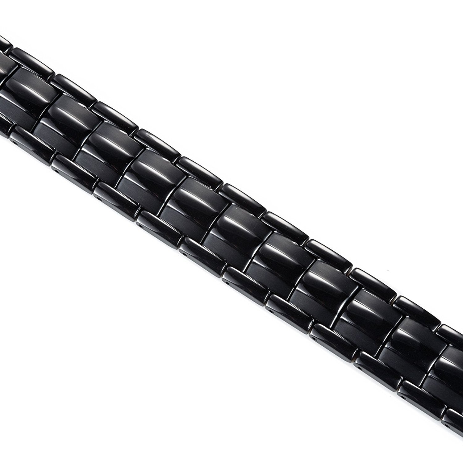 Urban Jewelry Men's Black Link Bangle Titanium Bracelet 8.66 inch Matches any Attire Perfect for a Gift