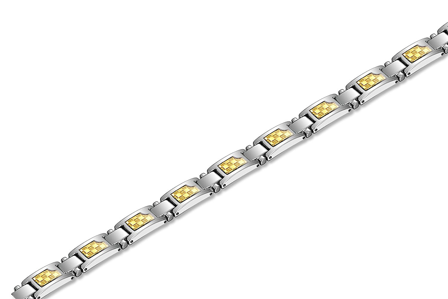 Urban Jewelry Elegant Men's Titanium Magnet Link Bracelet 8.5 inch (Silver, Gold)