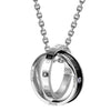 Image of His & Hers Couples Engraved Double Ring Pendant Necklace
