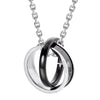 Image of His & Hers Couples Engraved Double Ring Pendant Necklace