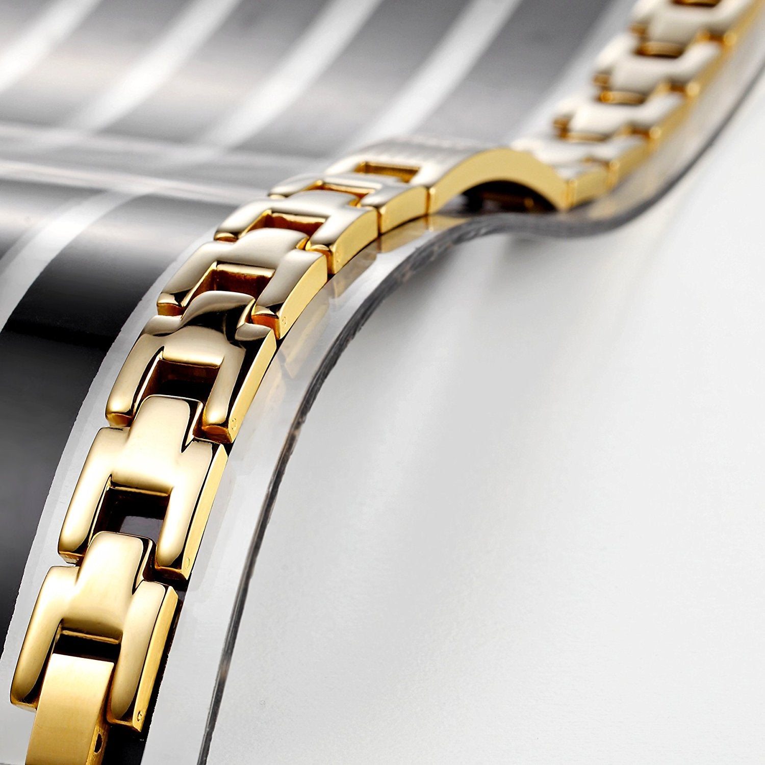 Urban Jewelry Lords Prayer Cross - 316L Stainless Steel Link Bangle Bracelet for Men