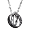 Image of His & Hers Couples Engraved Double Ring Pendant Necklace