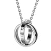 Image of His & Hers Couples Engraved Double Ring Pendant Necklace
