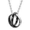 Image of His & Hers Couples Engraved Double Ring Pendant Necklace