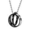 Image of His & Hers Couples Engraved Double Ring Pendant Necklace