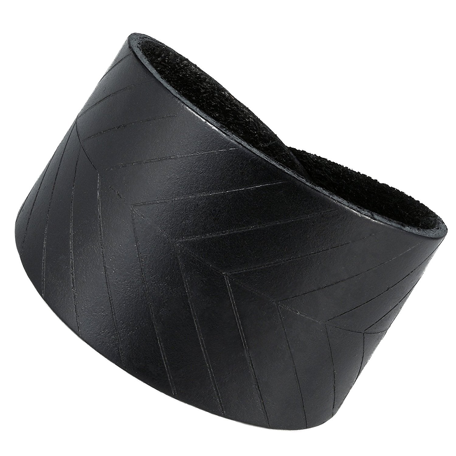 Urban Jewelry Leaf Shape Black Genuine Leather Cuff Men's Bracelet (adjustable 7.9 inches, Width 1.7 inches)