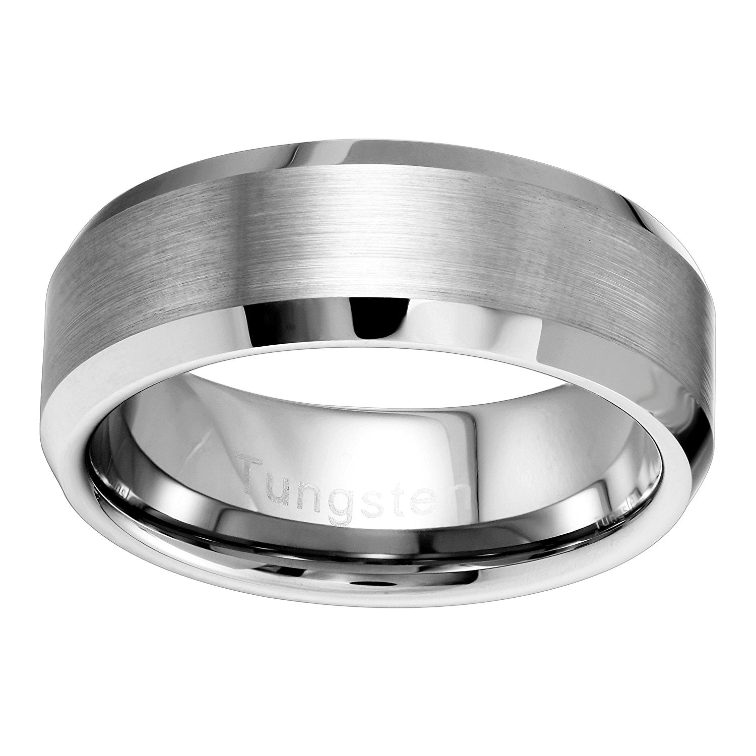 Urban Jewelry Solid Tungsten Silver Color Wedding Engagement Ring Band for Men