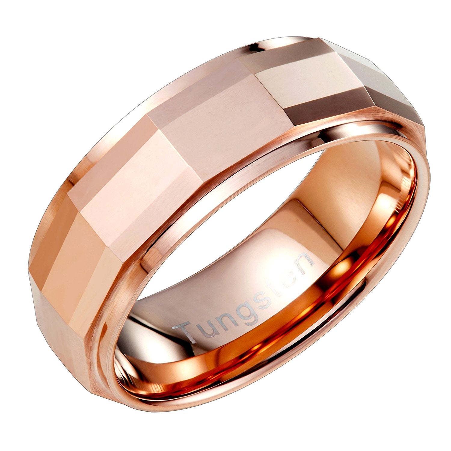 Urban Jewelry Stylish Solid Tungsten Matrix Bronze Metal Ring Wedding Engagement 8 mm Band for Men