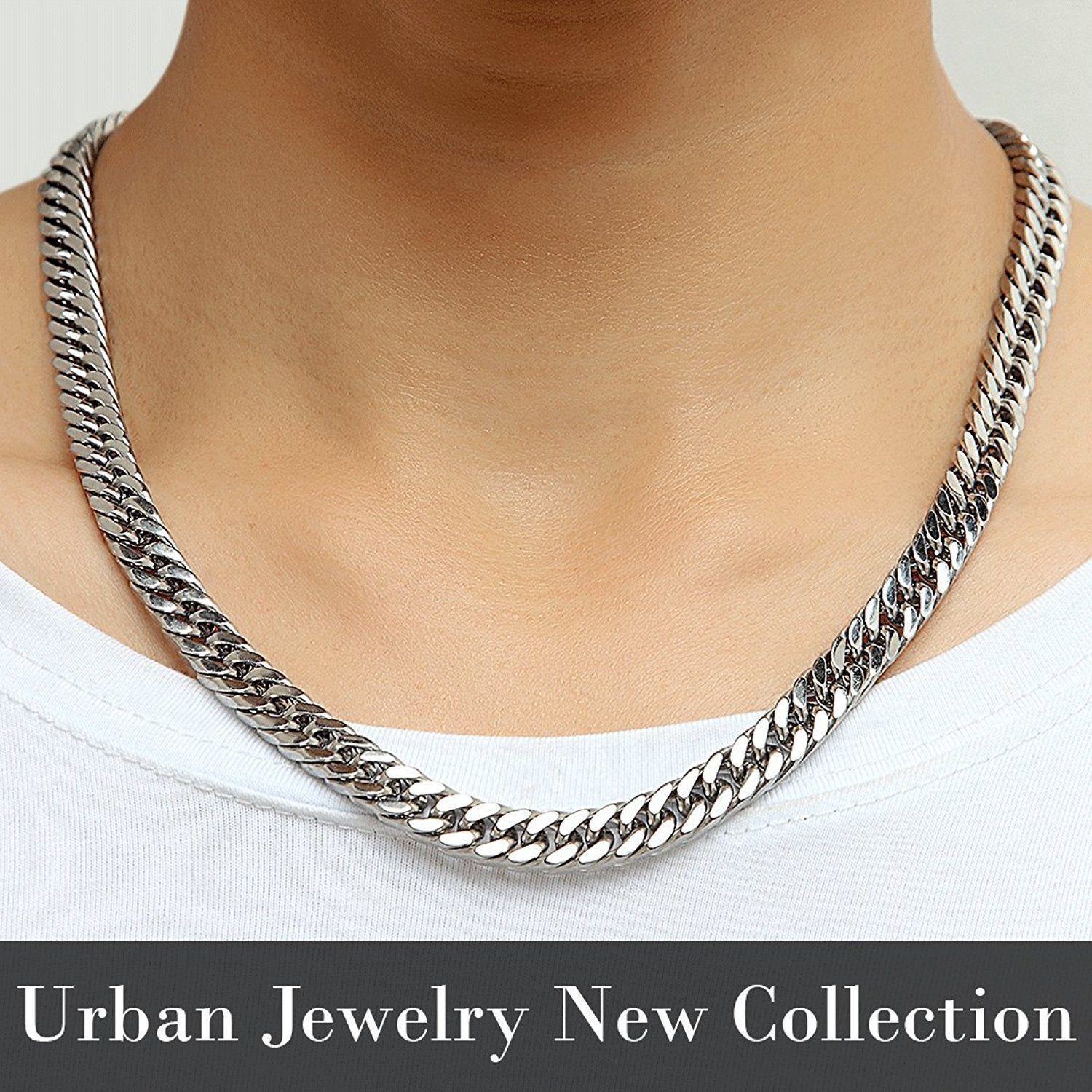 Urban Jewelry 316 Stainless Steel Men's Chain Necklace Statement Piece (18,21,23 inches)