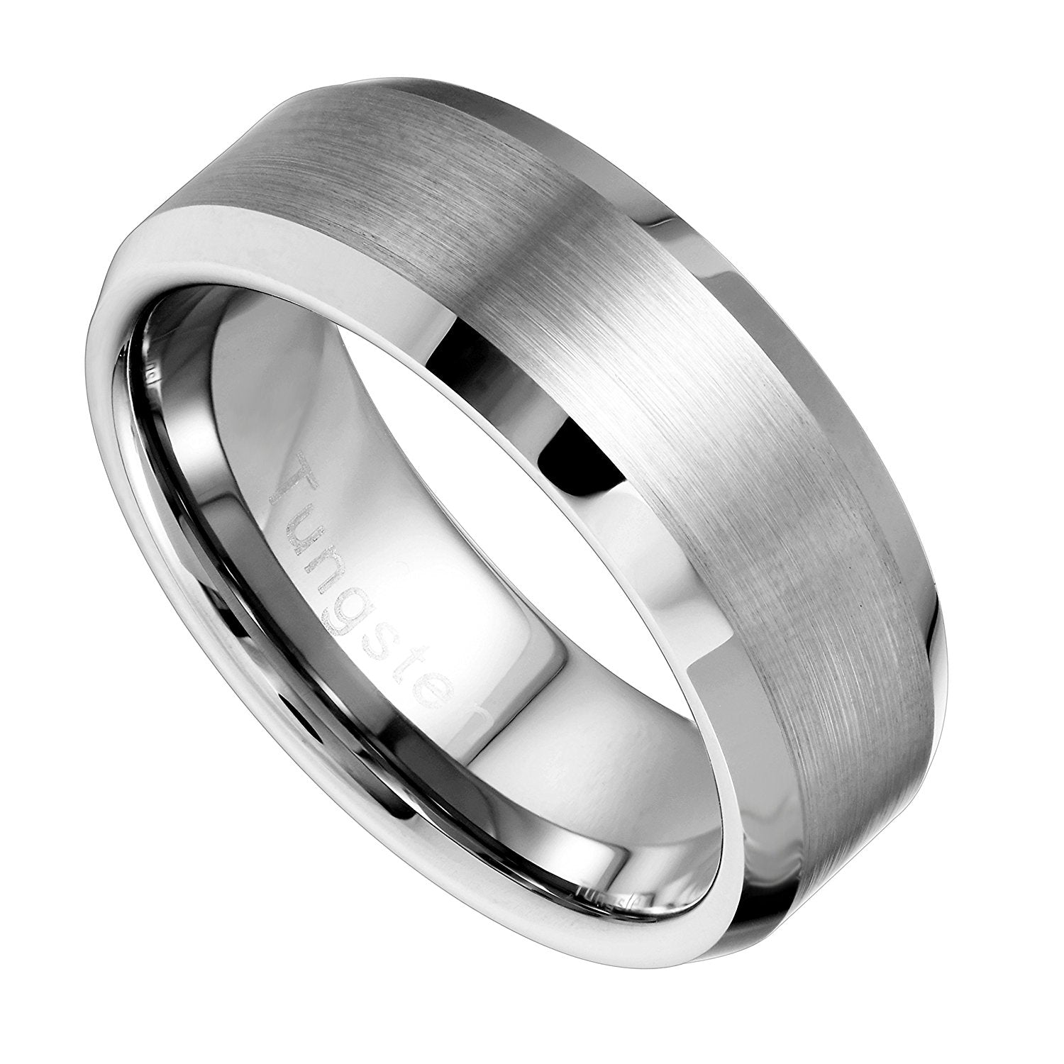 Urban Jewelry Solid Tungsten Silver Color Wedding Engagement Ring Band for Men