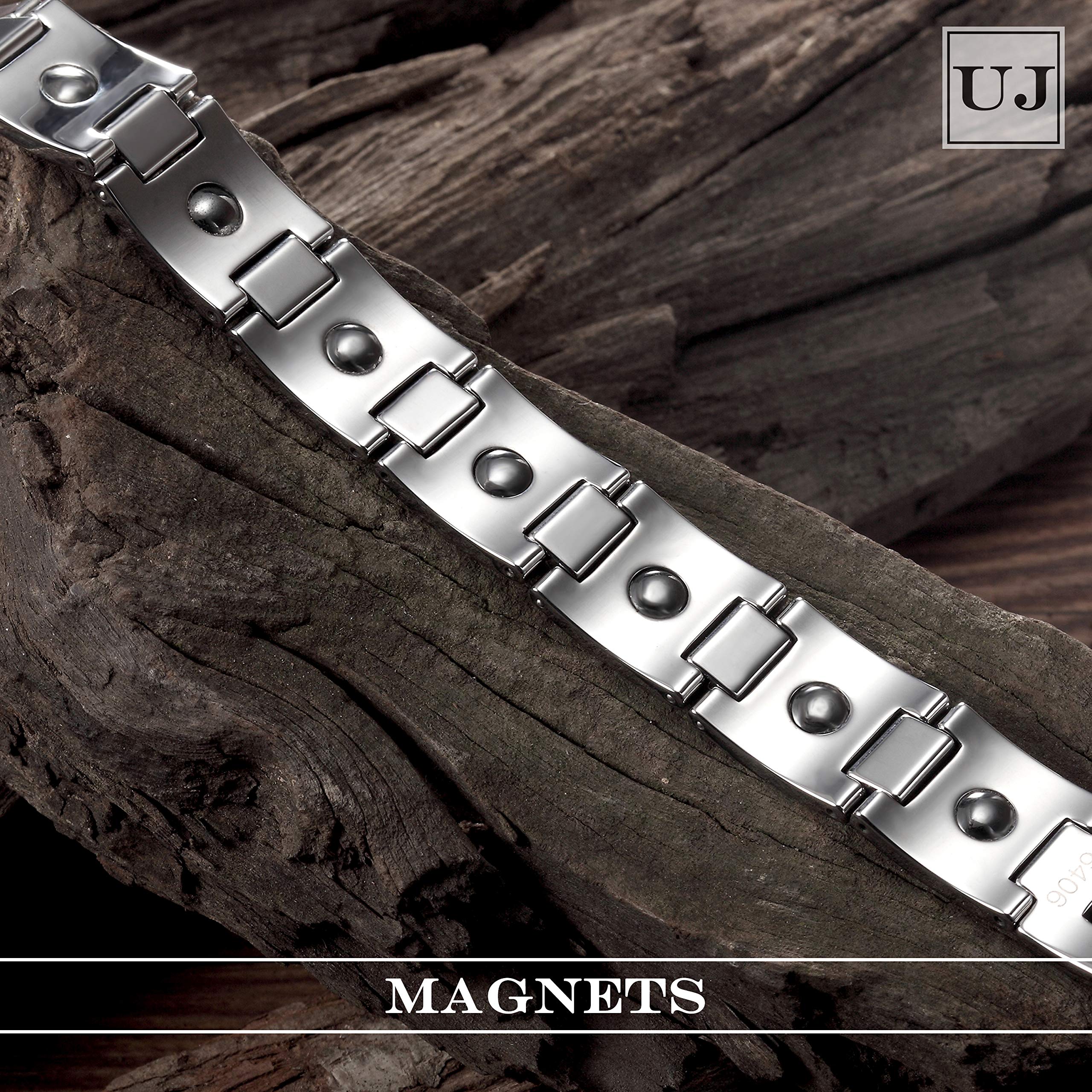 Timeless Men’s Bracelet – Track Link Design in a High Polish Silver Color – Made of Strong & Durable Solid Tungsten Material – Jewelry Gift or Accessory for Men