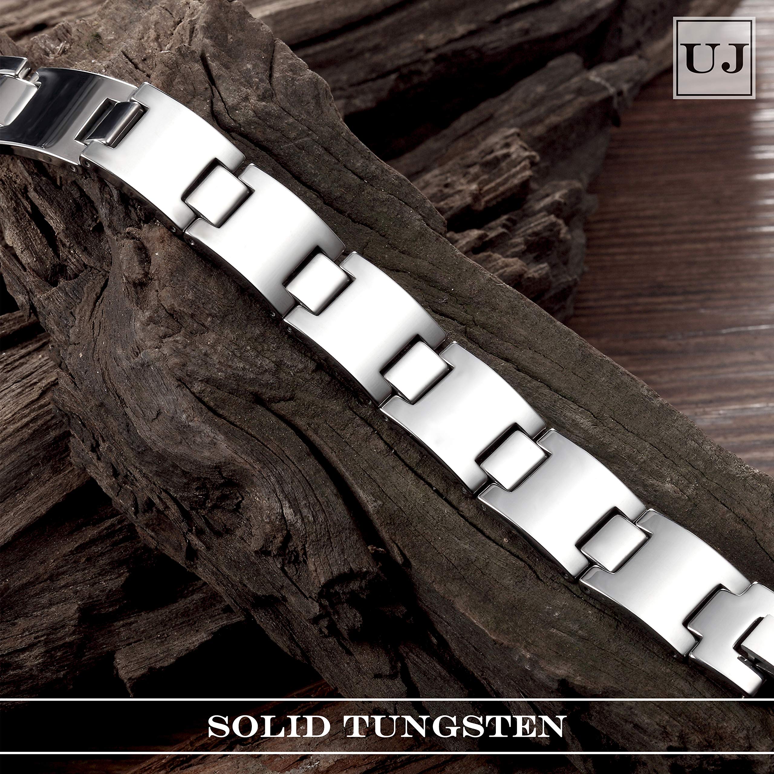 Timeless Men’s Bracelet – Track Link Design in a High Polish Silver Color – Made of Strong & Durable Solid Tungsten Material – Jewelry Gift or Accessory for Men