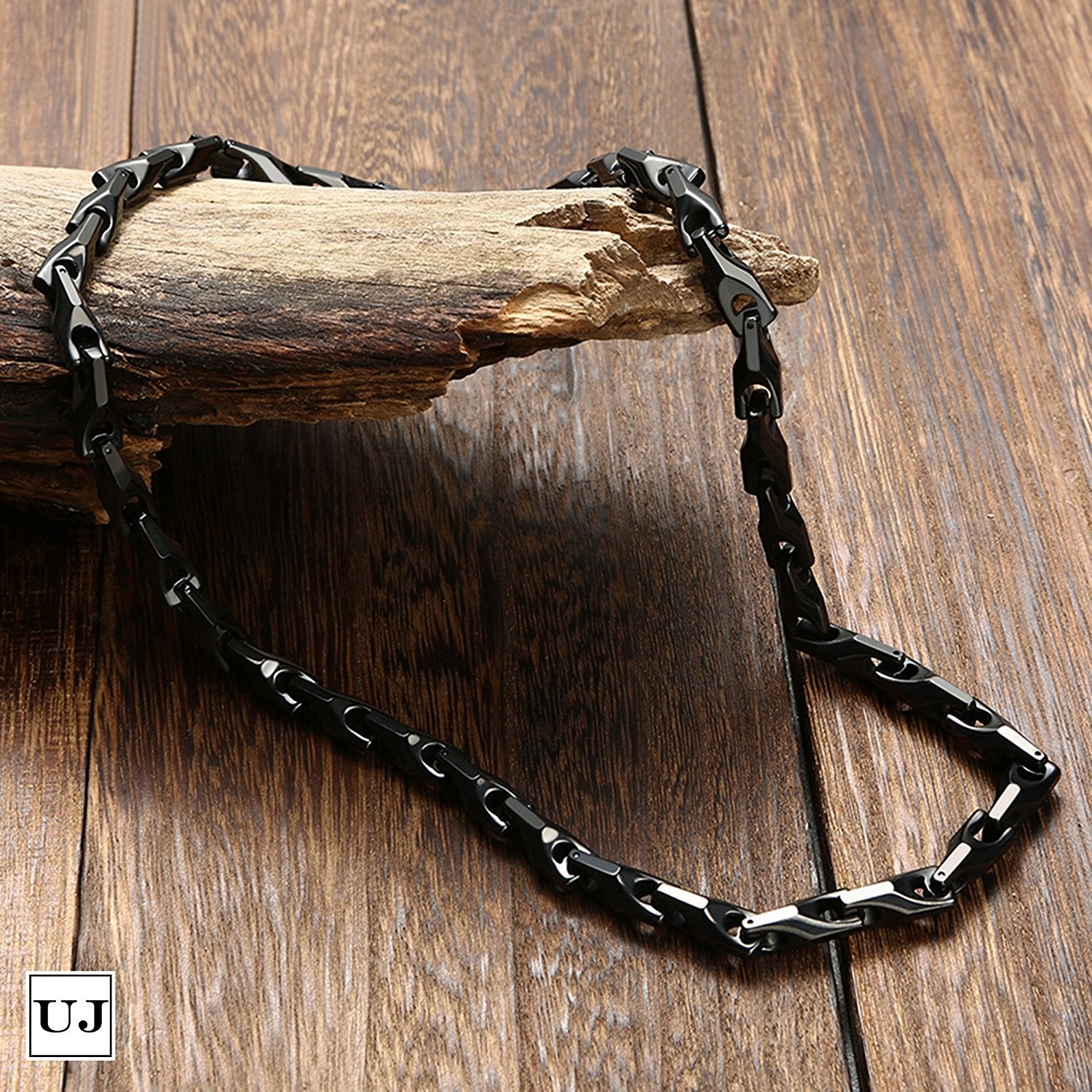 Urban Jewelry Stunning Men's Tungsten 22 Inches Black Toned Link Chain Necklace