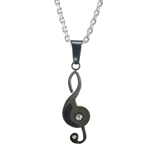 2pcs His & Hers Couples Key Sol Music Symbol Pendant Love Necklace Set Lover Valentine's, 18" & 21" Chain