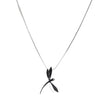 Image of Good Luck Dragonfly Jewelry Clear Cubic Zirconia Pendant Stainless Steel 18" Necklace