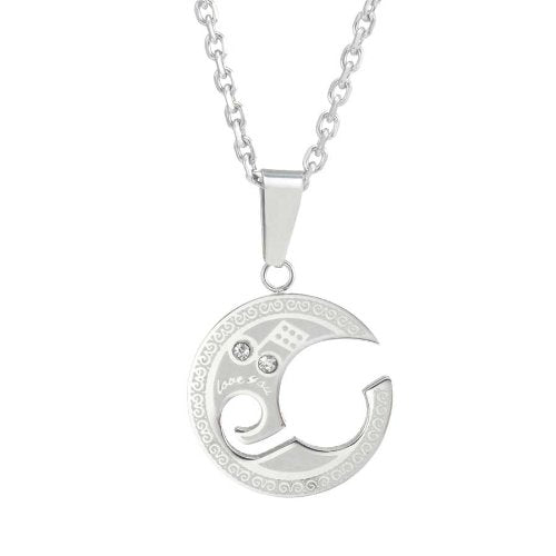 2pcs His & Hers Couples Key Sol Music Symbol Pendant Love Necklace Set Lover Valentine's, 18" & 21" Chain