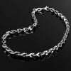 Image of Track Style Mens Necklace Stainless Steel Silver Chain Links 24"