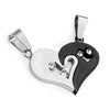 Image of 2pcs His & Hers Couples Gift Heart Pendant Love Necklace Set for Lover Valentine 19" & 21" Chain, Men, womens