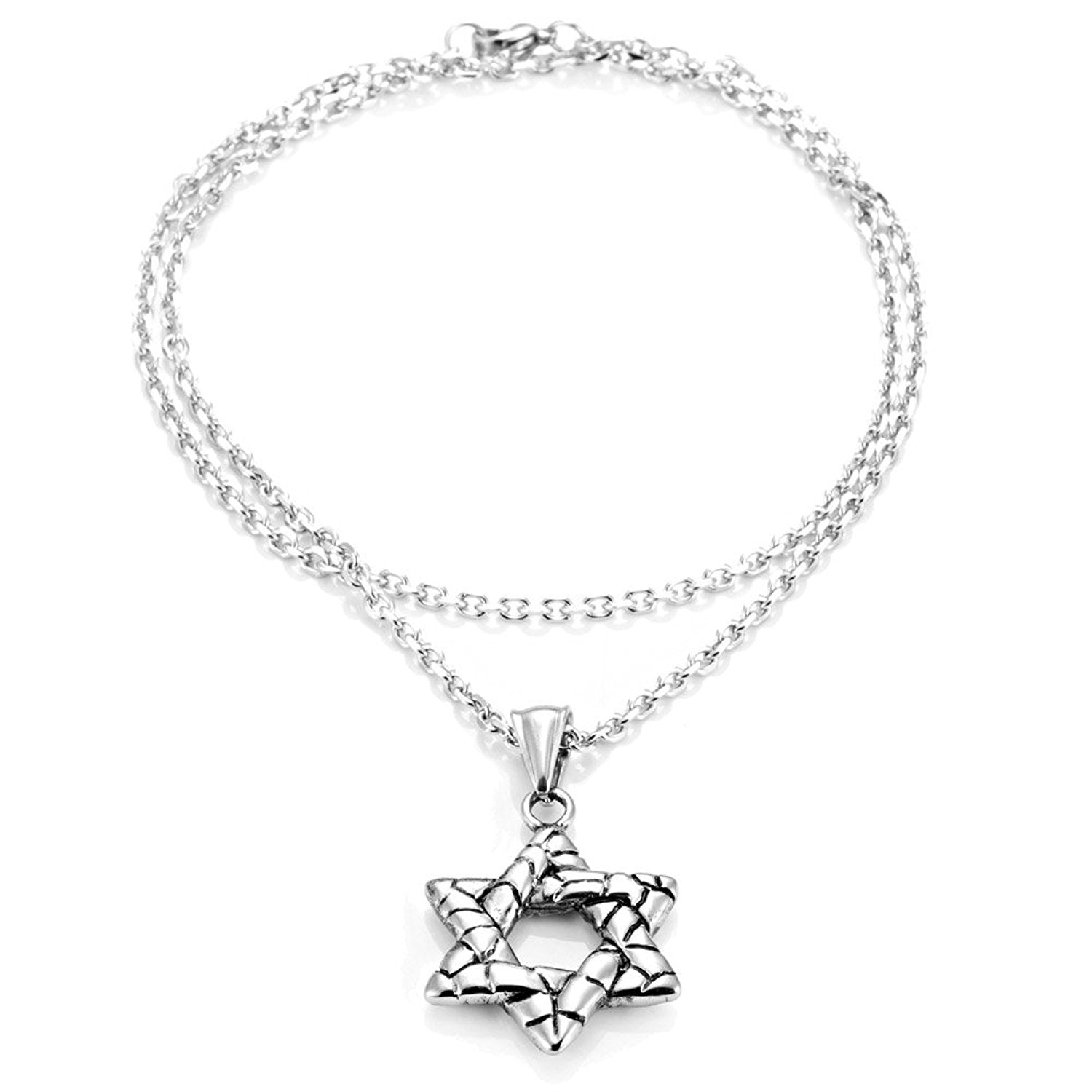 Powerful Star of David Shield Pendant Necklace 21" Chain (with Branded Gift Box)