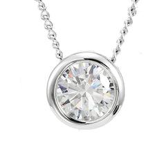 Clear Cubic Zirconia Pendant 8mm, Necklace 18" Inch Chain, Swarovski Elements