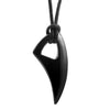Image of Men's Black 316l Stainless Steel Alpha Spear Wolf Teeth Pendant Chain Necklace