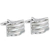 Image of Urban Jewelry Industrial Stripes Design Stainless Steel and Seashell Cufflinks for Men