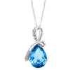 Image of Eternal Love Teardrop Swarovski Elements Pendant Necklace - Ocean Blue