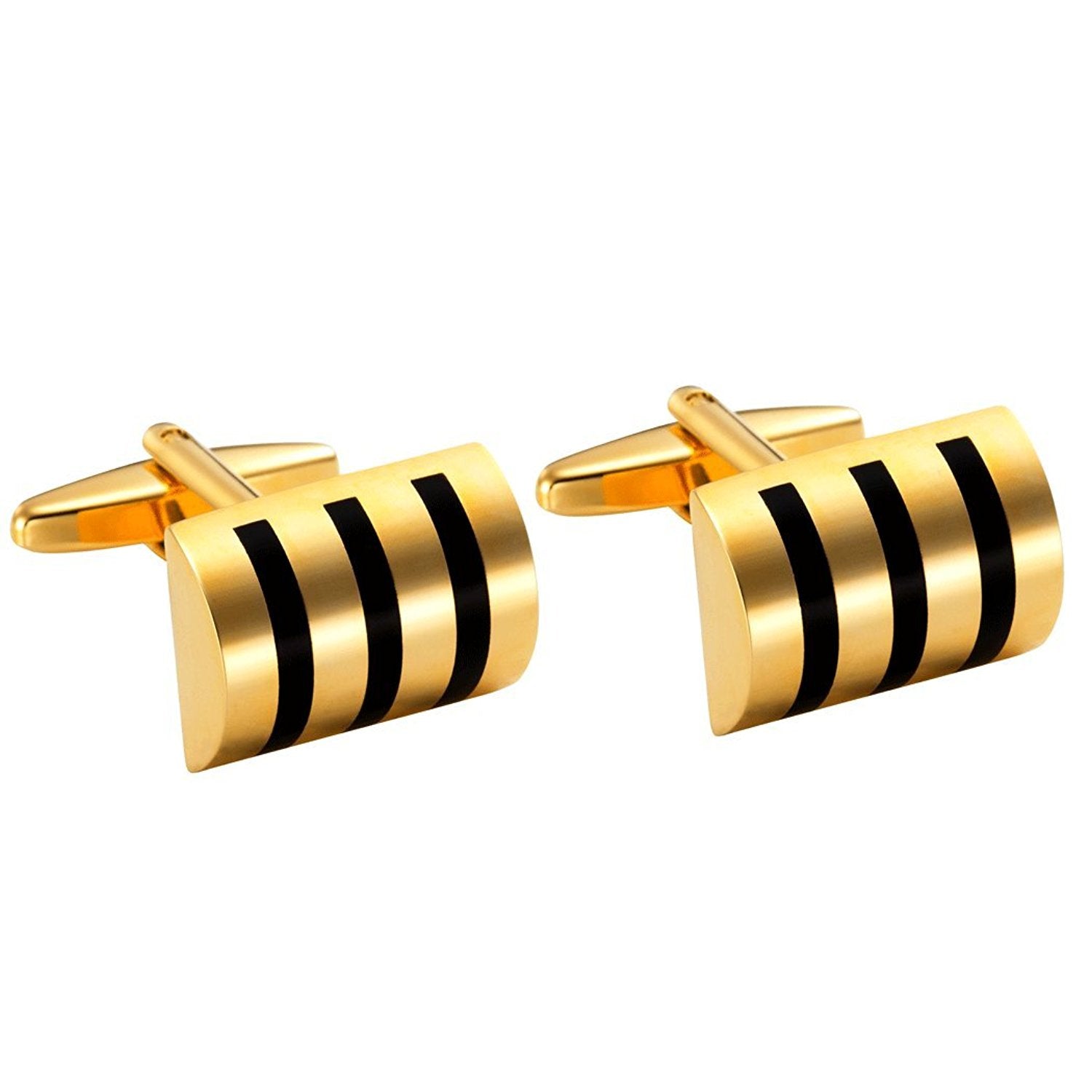 Urban Jewelry Attractive Stainless Steel Whiskey Barrel Gold Cufflinks for Men